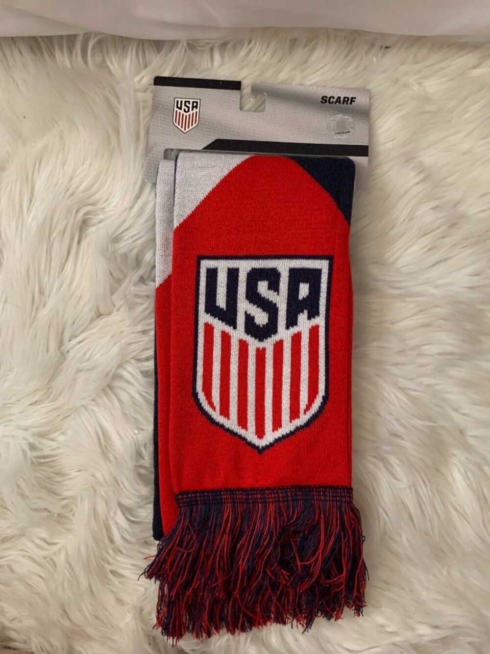 TEAM USA Soccer Knit Scarf in Red/Navy Multi